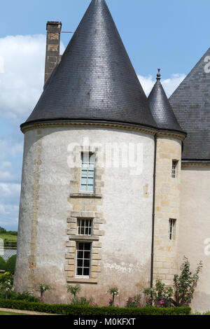 Subtile, anspruchsvoll und voller Geschmack Garten und Chateau La Chatonniere in der Nähe von Villandry. Tal der Loire Stockfoto