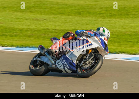 Peter Hickman auf die Smiths Racing BMW bei der British Superbike Meeting in Donington Park, Schloss Donnington, Leicestershire, England im April 2017 Stockfoto