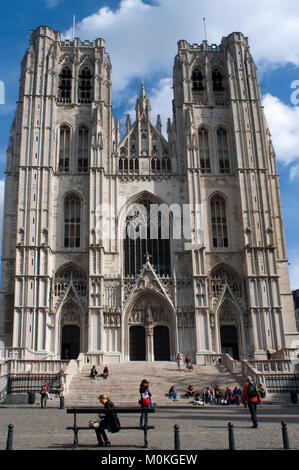 St Michael's und Ste Gudule Kathedrale, Brüssel, Belgien Stockfoto