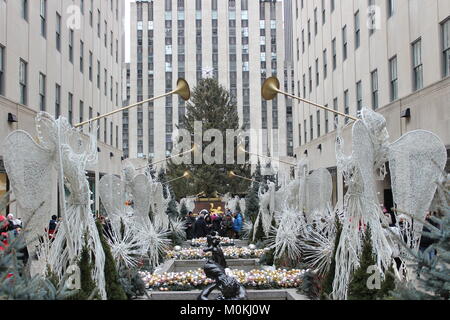 New York City: Rockefeller Center Christmas Stockfoto