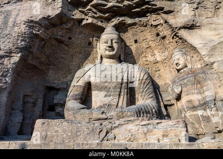 Buddha Statue at Yungang Grotten in Datong, Provinz Shanxi, China Stockfoto