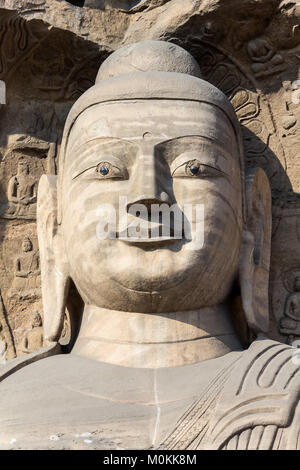 Buddha Statue at Yungang Grotten in Datong, Provinz Shanxi, China Stockfoto