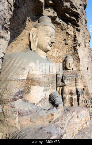 Buddha Statue at Yungang Grotten in Datong, Provinz Shanxi, China Stockfoto