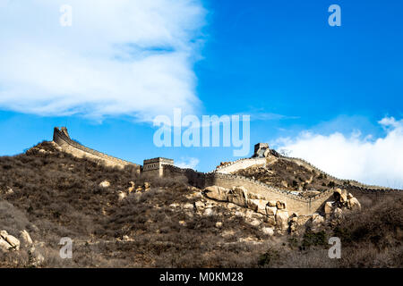 Mauer bei Badaling im Winter, China Stockfoto