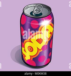 Eine bunte Dose Soda. Generische im Geschmack aber voll von süßen fizziness. Stock Vektor