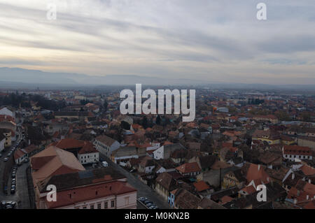 Blick von der lutherischen Kathedrale in Sibiu, Siebenbürgen Stockfoto