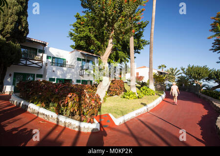 Die Anlage des Hotels Jarden Tecina in Playa Santiago, La Gomera, Kanarische Inseln. Stockfoto