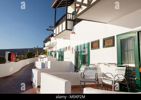 Die Anlage des Hotels Jarden Tecina in Playa Santiago, La Gomera, Kanarische Inseln. Stockfoto