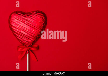 Herzförmige candy Lolly's Geschenk zum Valentinstag. Stockfoto