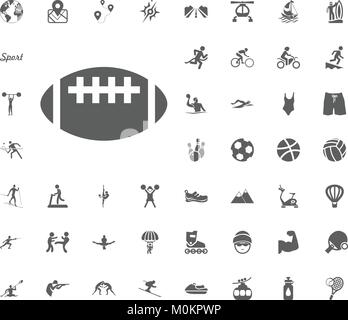 Rugby, American Football ball-Symbol. Sport illustration Vektor Symbole. Satz von 48 sport Icons Stock Vektor