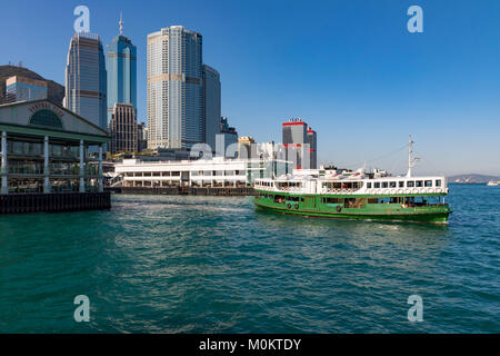 Hong Kong China Asien Januar 12, 2018 Der Star Ferry Terminal am Central Pier, Hong Kong Island Stockfoto