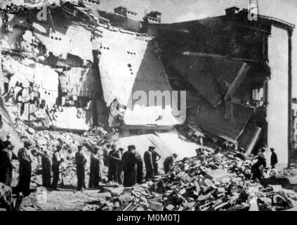 Air Raid Schäden in Polen, WW2 Stockfoto