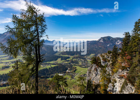 Blick von der Tressenstein Berg, über der, im Ausseerland Altaussee, Steiermark, Österreich, Stockfoto