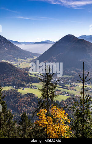 Blick von der Tressenstein Berg, über der, im Ausseerland Altaussee, Steiermark, Österreich, Stockfoto