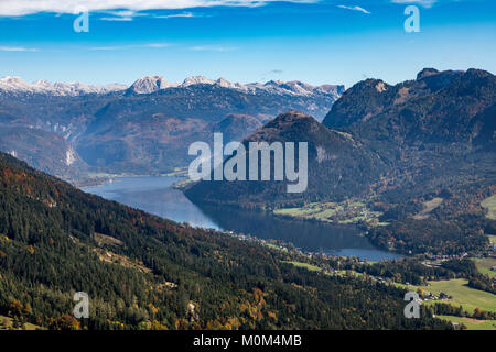 Blick von der Tressenstein Berg, über der, im Ausseerland Altaussee, Steiermark, Österreich, Stockfoto