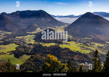 Blick von der Tressenstein Berg, über der, im Ausseerland Altaussee, Steiermark, Österreich, Stockfoto