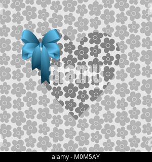 Grau mit blauer Schleife Stock Vektor