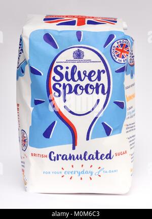 Silver Spoon britischen Kristallzucker Stockfoto