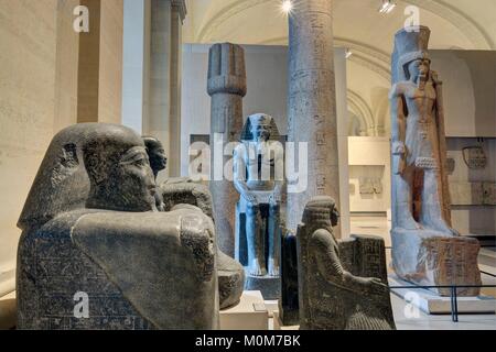 Frankreich, Paris, Bereich als Weltkulturerbe von der UNESCO, dem Louvre Museum, ägyptische Antiquitäten Abteilung, der Tempel Galerie Stockfoto