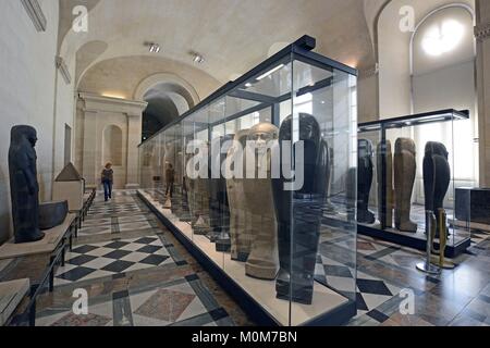 Frankreich, Paris, Bereich als Weltkulturerbe von der UNESCO, dem Louvre Museum, ägyptische Antiquitäten Abteilung, der Galerie der Sarkophage Stockfoto