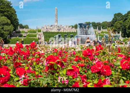 Norwegen, Oslo, Statue im Frognerpark, die sammelt 214 Statuen des norwegischen Künstlers Gustav Vigeland Stockfoto