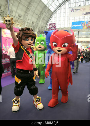London, Großbritannien. 23 Jan, 2018. Die mit Spannung erwartete Spielwarenmesse kostüm Charakter Parade auf der Spielwarenmesse im Londoner Olympia 2018. @ Paul Quezada-Neiman/Alamy Live News Credit: Paul Quezada-Neiman/Alamy leben Nachrichten Stockfoto