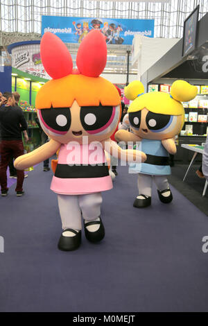 London, Großbritannien. 23 Jan, 2018. Die mit Spannung erwartete Spielwarenmesse kostüm Charakter Parade auf der Spielwarenmesse im Londoner Olympia 2018. @ Paul Quezada-Neiman/Alamy Live News Credit: Paul Quezada-Neiman/Alamy leben Nachrichten Stockfoto