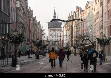 Danzig, Polen. 23 Jan, 2018. Menschen gehen in der Altstadt von Danzig. Credit: Omar Marques/SOPA/ZUMA Draht/Alamy leben Nachrichten Stockfoto