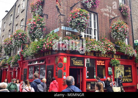 Traditionelle Irische Whiskey und Handwerk Bier Haus der Temple Bar im Zentrum von Dublin in Irland. Stockfoto