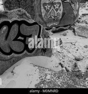 Deutsche Bunker, Leffrinckoucke Batterie bleibt, Dünkirchen, Nord, Frankreich Stockfoto