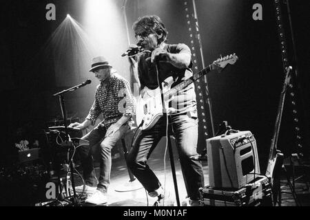 Dänemark, Kopenhagen - August 3, 2017. Die dänische elektronische Musik duo Laid Back führt ein Live Konzert beim Festival für elektronische Musik STRØM Festival 2017 in Kopenhagen. Stockfoto