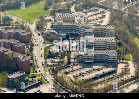 Kreishaus Detmold mit Strassenverkehrsamt Felix-Fechenbach-Str. 5, Luftbild von Detmold, Detmold, Nordrhein-Westfalen, Deutschland, Europ. Stockfoto