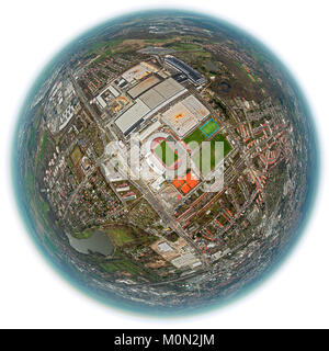 Stadion der Eintracht Braunschweig mit West und Ost Tribüne, die Braunschweiger Turn- und Sportverein Eintracht von 1895 e. V. (BTSV), Fisheye Stockfoto