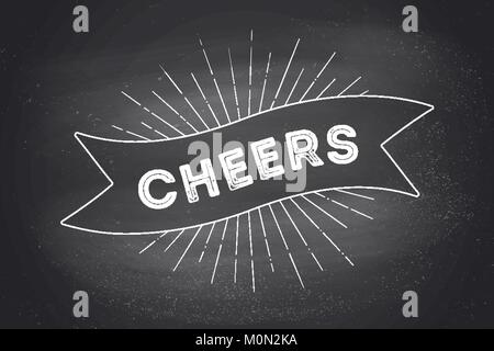 Jahrgang Band mit Text Cheers Stock Vektor