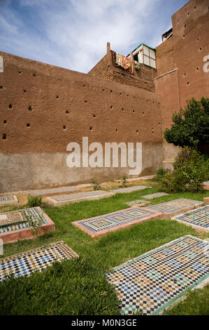 Die Sadian Gräber. das Mausoleum des Sa'dIana-Dynastie, die in Marrakesch. Stockfoto