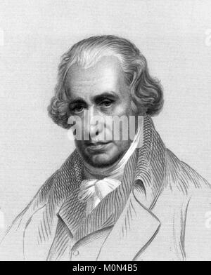 James Watt. Porträt des 18 thC Maschinenbauer und Erfinder der Kondensation Dampfmaschine. Stich von William G Jackman, 1880. Stockfoto