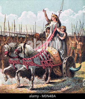 Boudica oder Boudicca. Abbildung mit dem Titel Boadicea und ihre Armee von Joseph, 1868 Stockfoto