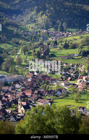 Metzeral (nord-östlichen Frankreich): Blick auf das Dorf in der Nähe von Munster. Stockfoto