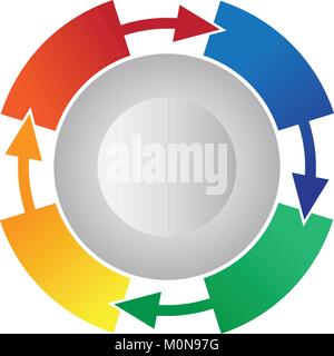 Schritt 4 Prozessablauf Kreisende Pfeile Info-Grafik Vektor Stock Vektor
