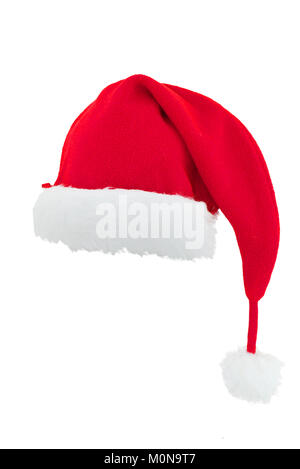 Weihnachten Santa Claus Hut auf weißem Hintergrund Stockfoto