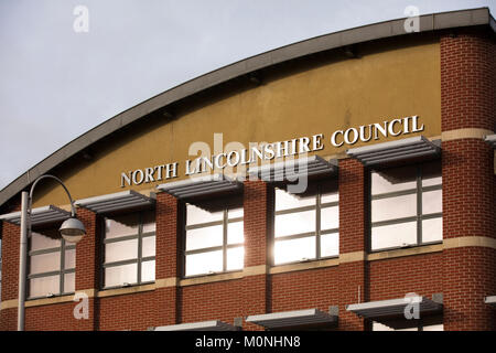 North Lincolnshire Gebäude des Rates in Church Square - Scunthorpe, Lincolnshire, Großbritannien - 23. Januar 2018 Stockfoto