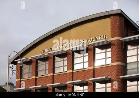 North Lincolnshire Gebäude des Rates in Church Square - Scunthorpe, Lincolnshire, Großbritannien - 23. Januar 2018 Stockfoto