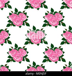 Nahtlose Tapete rosa Rosen Stock Vektor