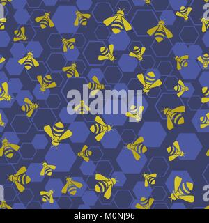 Biene nahtlose Muster Stock Vektor