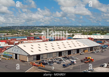 Hafen von Bridgetown, Lager Halle, Dock, Barbados, Karibik, Westindien, Stockfoto