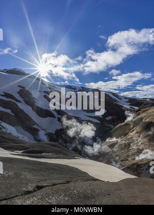 Hot spring Bereich Hveradalir, Kerlingarfjöll, Rangárvallahreppur, Iceland Stockfoto