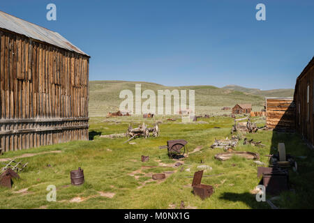 Bild aus Bodie State Historic Park in der Nähe des Mono Lake und Bridgeport, Kalifornien. Stockfoto