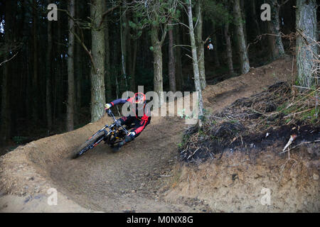 Mountainbiken, Pontypridd, Wales Stockfoto