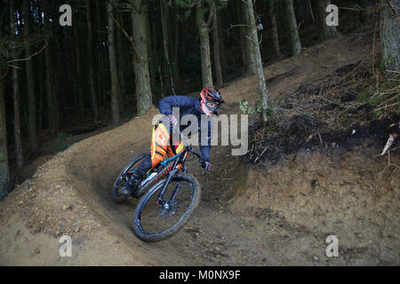 Mountainbiken, Pontypridd, Wales Stockfoto