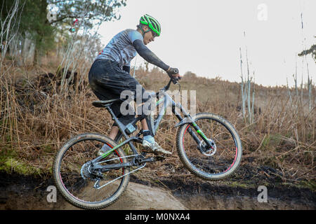 Mountainbiken, Pontypridd, Wales Stockfoto